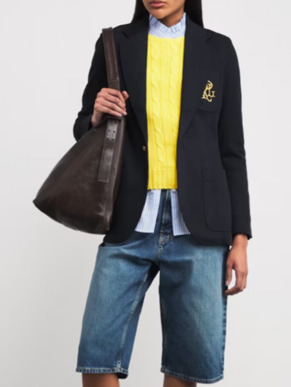Polo Ralph Lauren Womens Double Knit Jacquard Blazer - Navy